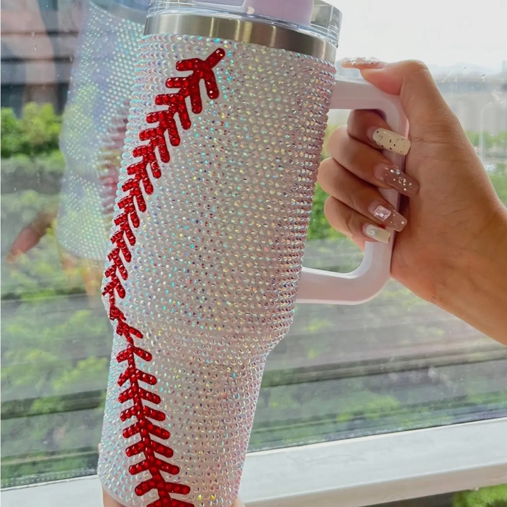 40oz Baseball Rhinestone Glam Tumbler